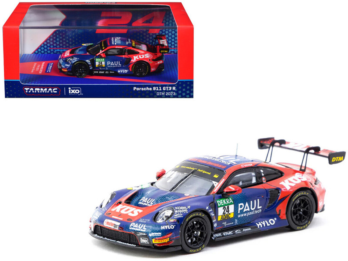 Tarmac Works - Tarmac Works X iXO Models 1/64 Porsche 911 GT3 R DTM 2023 #24 - HOBBY64 - Ayhancan Güven T64-084-23DTM24