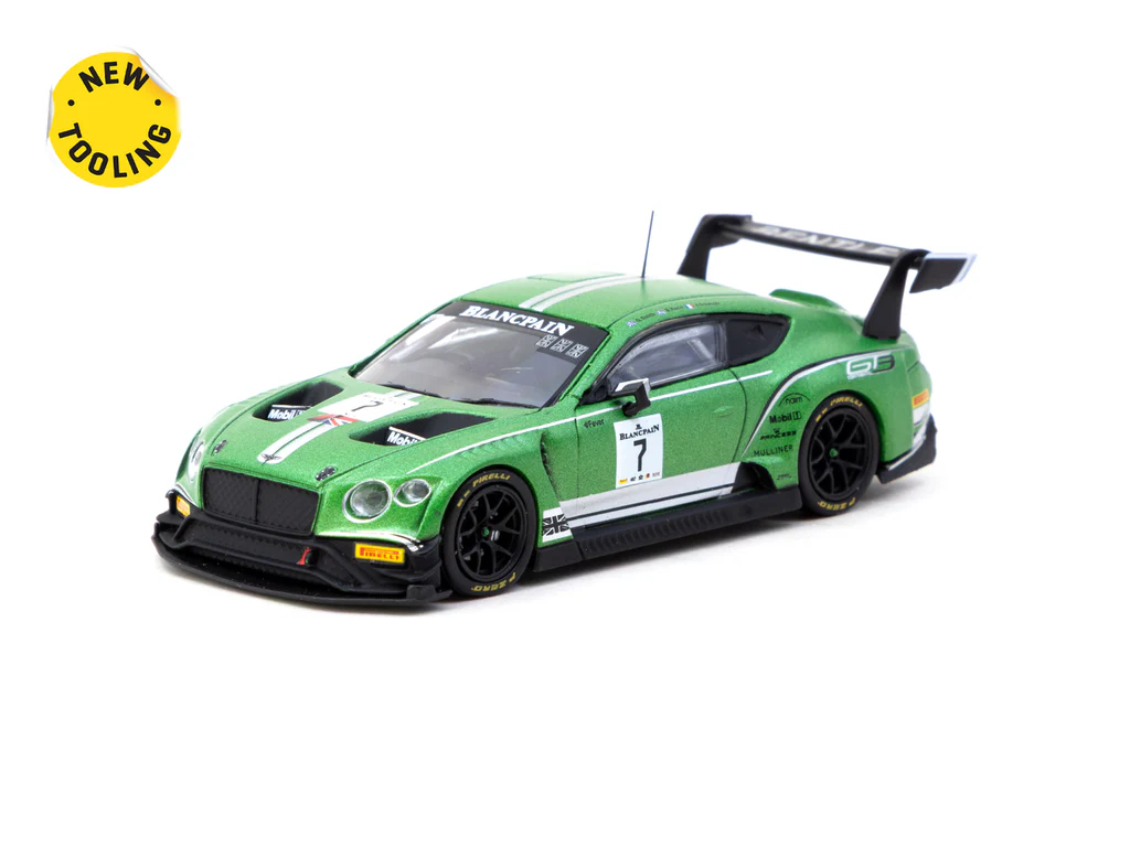 Tarmac Works X iXO Models 1/64 Bentley Continental GT3 Blancpain GT Series 2018 Testing Livery - HOBBY64 T64-030-18BGT7 - Thumbnail