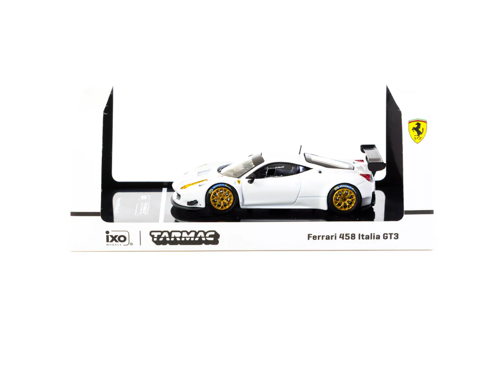 Tarmac Works X iXO Models 1/64 Ferrari 458 Italia GT3 White - ROAD64 T64R-074-WH
