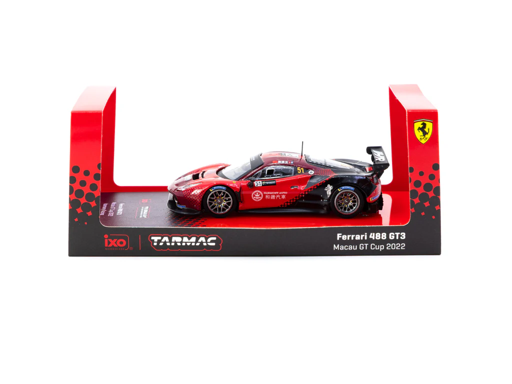 Tarmac Works X iXO Models 1/64 Ferrari 488 GT3 Macau GT Cup 2022 Harmony Racing #51 - HOBBY64 T64-072-22MGP51