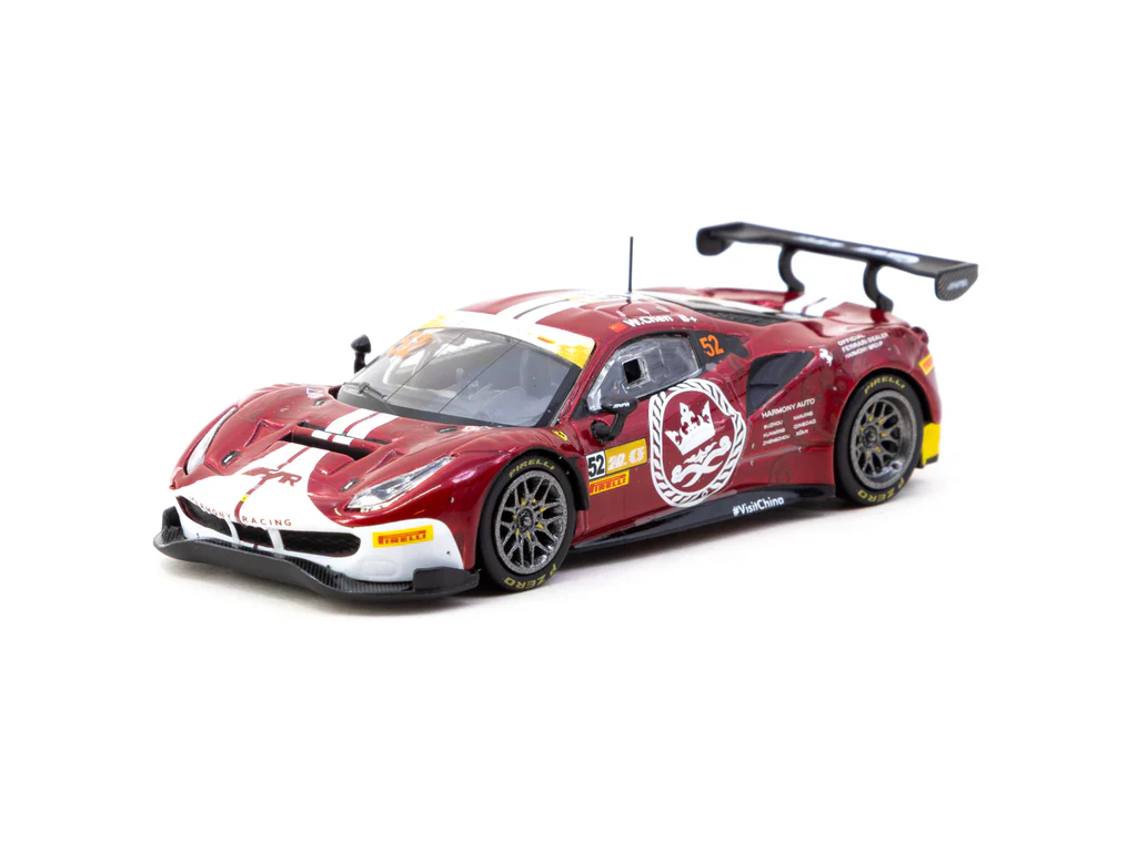 Tarmac Works X iXO Models 1/64 Ferrari 488 GT3 Macau GT Cup - FIA GT World Cup 2023 Harmony Racing #52 - HOBBY64 T64-072-23MGP52
