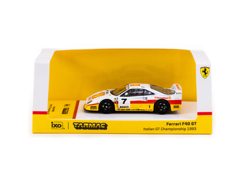 Tarmac Works X iXO Models 1/64 Ferrari F40 GT Italian GT Championship 1993 #7 - HOBBY64 - Thumbnail