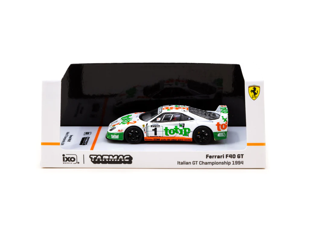 Tarmac Works X iXO Models 1/64 Ferrari F40 GT Italian GT Championship 1994 #1 - HK Toy Car Salon Special Edition - HOBBY64 - Thumbnail