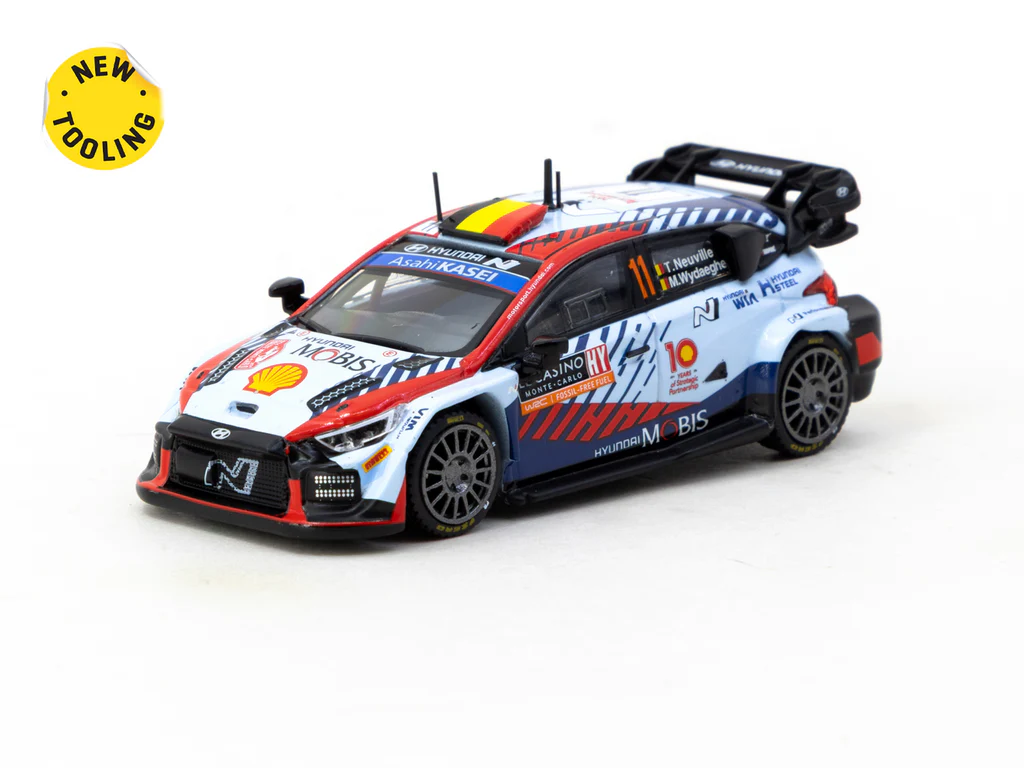 Tarmac Works X iXO Models 1/64 Hyundai i20 N Rally1 Hybrid Rallye Monte-Carlo 2024 Winner #11 - HOBBY64 T64-089-24MCR11