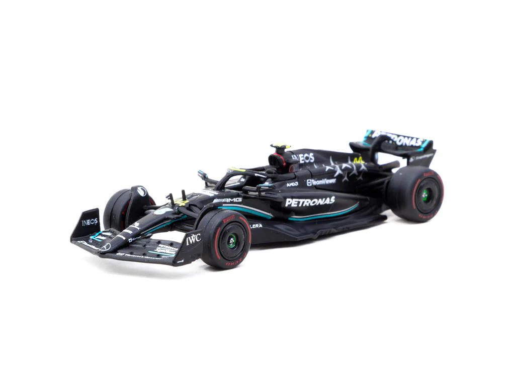 Tarmac Works X iXO Models 1/64 Mercedes-AMG F1 W14 E Performance Hungarian Grand Prix 2023 Pole Position Lewis Hamilton - GLOBAL64 T64G-F064-LH1 - Thumbnail