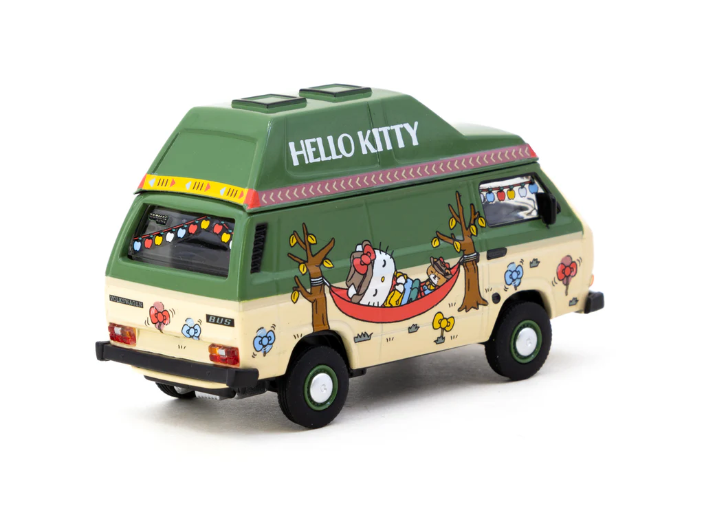 Schuco x Tarmac Works 1/64 Volkswagen T3 Van Hello Kitty Camping - COLLAB64 T64S-001-HK